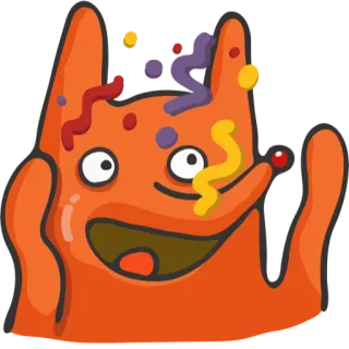 🙌 cartoon, monster, sticker, oranje, knullig telegram sticker