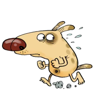 🏃 cartone animato, cane, correndo, esausto, stanco, animale whatsapp sticker