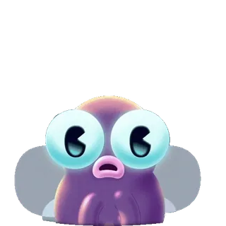 🤯 carino, creatura, occhi, animale, cartone animato, personaggio whatsapp sticker