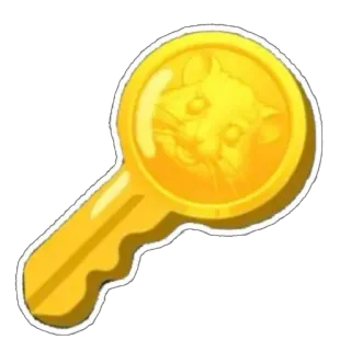 🔑 cat, key, gold, animal, pet telegram sticker