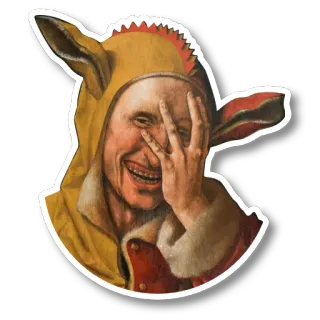 🤦 portrait, peinture, souriant, humour, bouffon, Renaissance, art telegram sticker