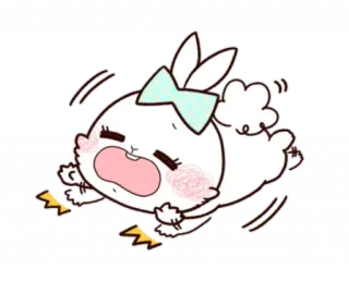 😫 coelho, desenho animado, fofo, kawaii, animal, coelhinho telegram sticker