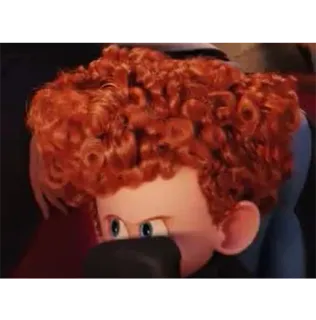 👿 Johnny Loughran Hotel Transylvania мультфильм, анимированный, рыжие волосы, кудрявые волосы telegram sticker