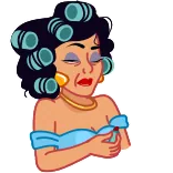 💄 donna, bigodini, rossetto, trucco, cartone animato telegram sticker