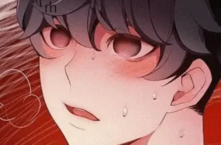 🍇 anime, sweat, blush, cartoon, exhausted telegram sticker