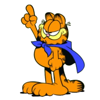 🦸‍♂️ Garfield cat, cartoon, superhero, garfield, orange, cape whatsapp sticker