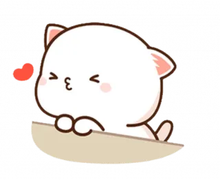😘 chat, mignon, bisou, amour, animal, coeur, kawaii, autocollant whatsapp sticker