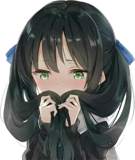 😳 anime, girl, kawaii, cute, hair telegram sticker