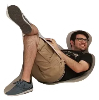 💃 Mann, sitzen, lässig, Brille, lesen, entspannen telegram sticker