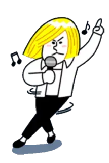 💃 歌手, マイク, 漫画, 音楽, パフォーマンス, エンターテイナー telegram sticker