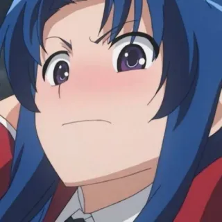 💜 anime, girl, angry, annoyed, blue hair telegram sticker