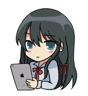 😐 Anime, Manga, Gadis, iPad, Digital, Kawaii, Lucu telegram sticker