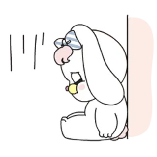 😑 kelinci, binatang, imut, kartun, stiker, putih telegram sticker