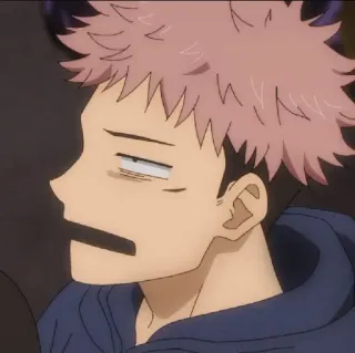 ☁️ Yuji Itadori Jujutsu Kaisen Anime, Jujutsu Kaisen, Yuji Itadori, Personaje, pelo rosa telegram sticker
