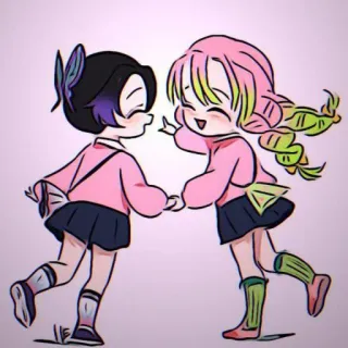 💚 Shinobu Kocho Demon Slayer Anime, Chibi, Demon Slayer, Shinobu Kocho, Mitsuri Kanroji, lindo, Fanart telegram sticker