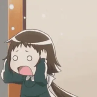 🤔 anime, spaventata, scioccata, ragazza, cartone animato, manga telegram sticker