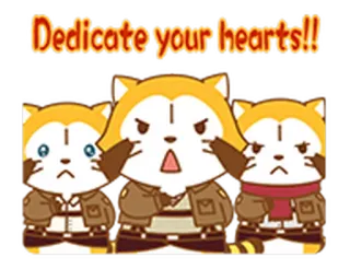 🎽 Dedicate your hearts!! Anime, Cuori, Dedizione, Carino, Tanuki, Cane procione telegram sticker