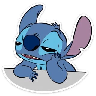😒 Stitch Стич, Лило и Стич, Мультфильм, Пришелец, Грустный whatsapp sticker