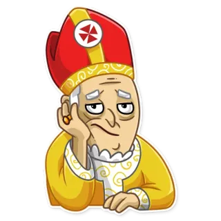 😐 pope, religion, cartoon, clerical, catholic telegram sticker