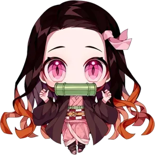😍 Nezuko Kamado Demon Slayer anime, nezuko, demon slayer, chibi, manga, cute whatsapp sticker