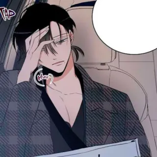 🌚 Tap pria, anime, webtoon, ilustrasi, merenung, emosional telegram sticker
