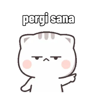😒 pergi sana 고양이, 가리키는, 화난, 귀여운, 만화 telegram sticker