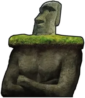 🗿 โมไอ, รูปปั้น, เกาะอีสเตอร์, หิน, วัฒนธรรม telegram sticker