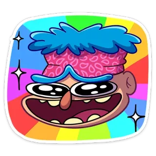 ☺️ Dessin animé, Personnage, Coloré, Autocollant, Drôle, Visage telegram sticker