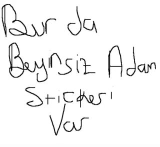 🔥 Bur da Beyinsiz Adam Sticker'ı Var texto, escritura, insulto telegram sticker