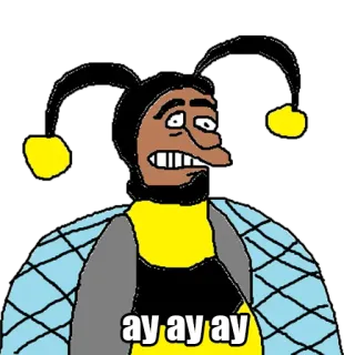 😱 ay ay ay dessin animé, personnage, humour, mème telegram sticker