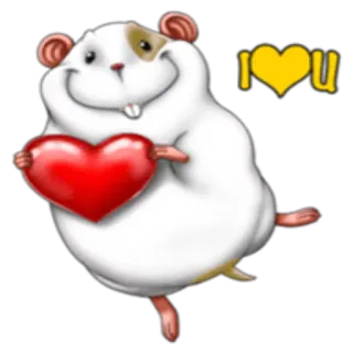 ❤️ I💛U hamster, love, heart, cute, animal, rodent telegram sticker