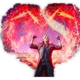❤️ Dante Devil May Cry devil may cry, dante, videospiel, schwert, herz telegram sticker