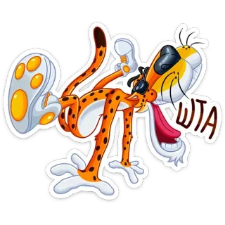 ⁉️ WTA アニメ, ステッカー, 面白い, オレンジ, 動物, ヒョウ telegram sticker