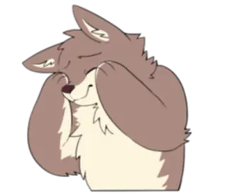 🏞 Tier, Wolf, süß, Cartoon, Fell, erröten, Lächeln, Hund, glücklich telegram sticker