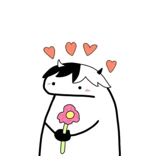 📈 fofo, flor, coração, desenho animado telegram sticker