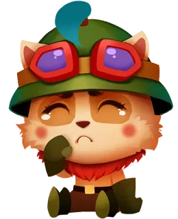 😢 Teemo League of Legends teemo, league of legends, fofo, triste, personagem de videogame telegram sticker