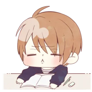 🙄 Аниме, Милый, Каваий, Парень, Сонный, Студент telegram sticker
