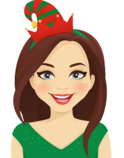 😍 weihnachten, elfe, frau, cartoon, festlich, urlaub whatsapp sticker