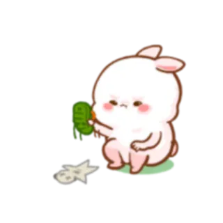 😡 królik, słodki, królik, kreskówka, zwierzę whatsapp sticker