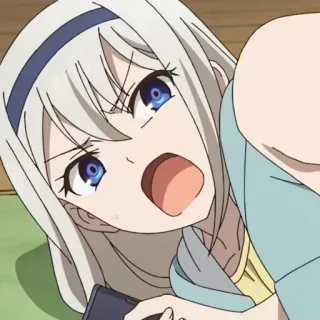 🤬 Anime, Meisje, Verrast, Geschokt, Cute, Cartoon, Animatie whatsapp sticker
