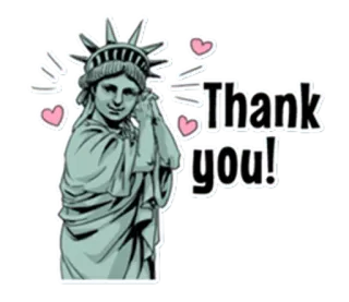 🙏 Thank you! 自由の女神, ありがとう, ハート, 感謝 whatsapp sticker