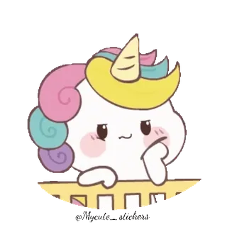 🌈 unicórnio, fofo, desenho animado, kawaii, adesivo telegram sticker
