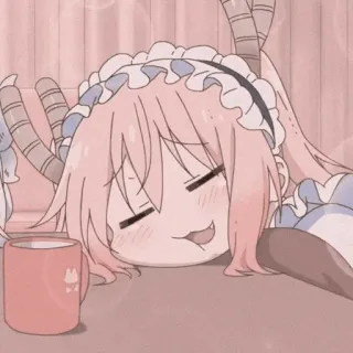 🐉 Tohru Miss Kobayashi's Dragon Maid anime, kawaii, sleepy, dragon, tohru, chibi telegram sticker