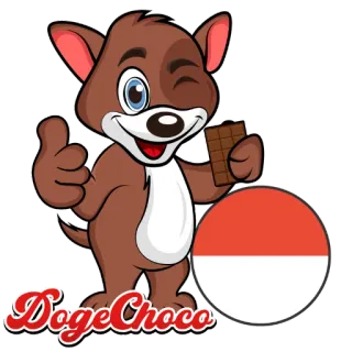 🇵🇱 DogeChoco pies, czekolada, kreskówka, maskotka, Indonezja telegram sticker