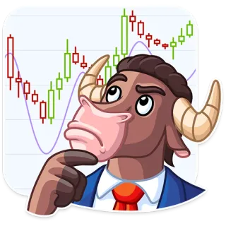 🤔 бык, фондовый рынок, финансы, мультфильм, инвестиции, трейдинг telegram sticker