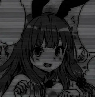 🖤 动漫, 兔女郎, 漫画, 卡通, 可爱, 女孩 telegram sticker