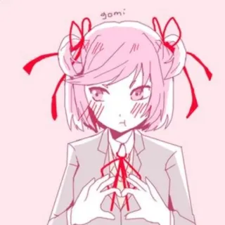❣️ Natsuki Doki Doki Literature Club! gomi Anime, Rose, Mignon, Doki Doki Literature Club, Natsuki whatsapp sticker