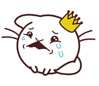 😭 슬픔, 울음, 곰, 왕관, 이모지, 스티커, 만화 telegram sticker