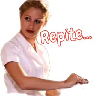 😡 Repite... медсестра, женщина, повторяющийся, текст, стикер telegram sticker