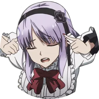 🙉 Anime, Mädchen, Süß, Charakter, Aufkleber, Zeigend telegram sticker
